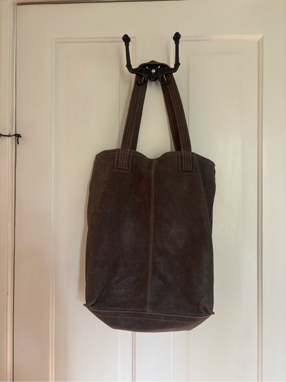 J Jill Genuine Leather Tote Bag - Brown